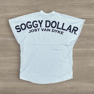 Soggy Dollar Jost Van Dyke Oversized Spirit Activewear White T-Shirt Sz Small US